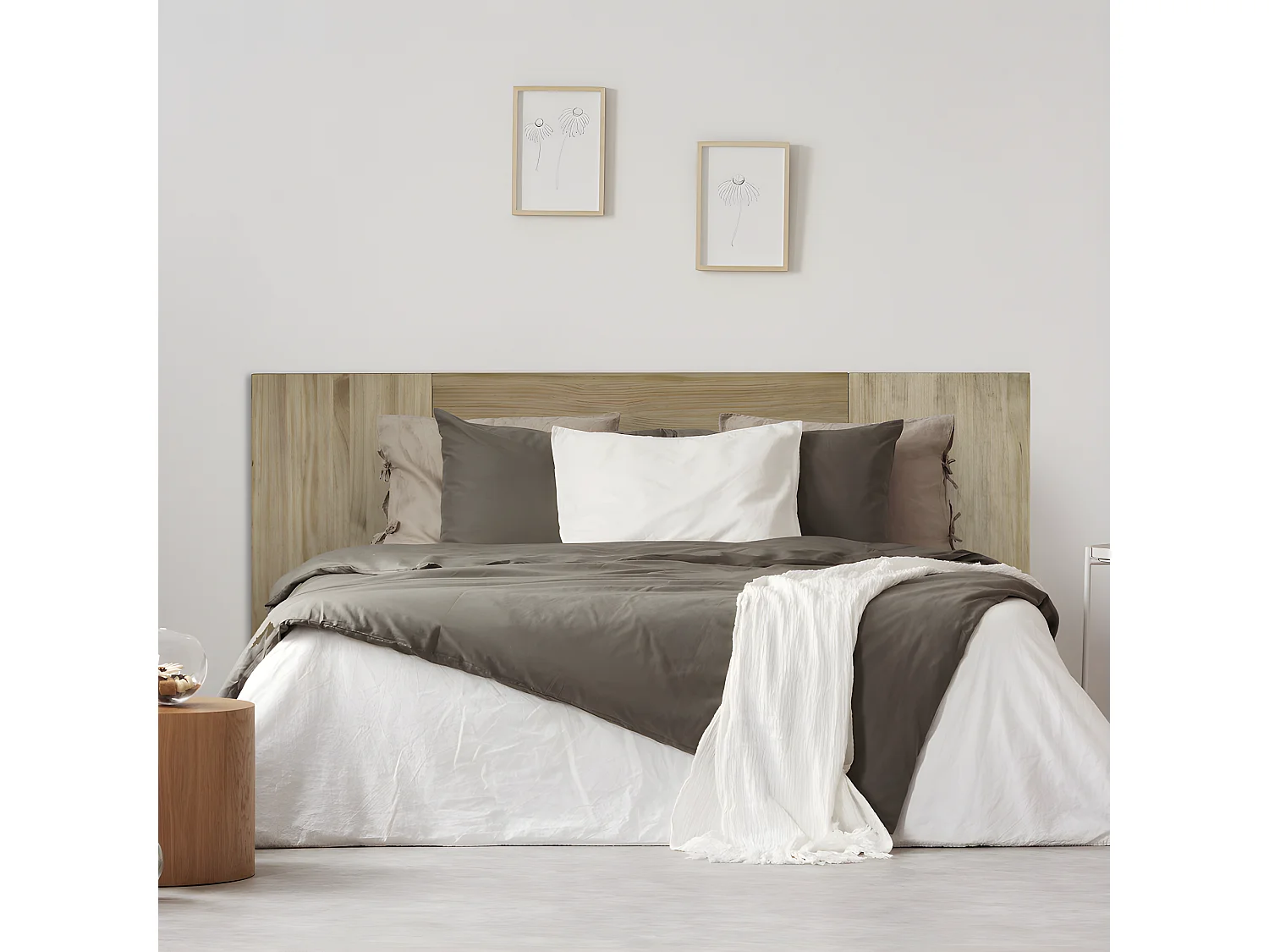 Cabecero Matrimonio 150x60cm 3PP en madera maciza de pino acabado vintage estilo industrial Box Furniture