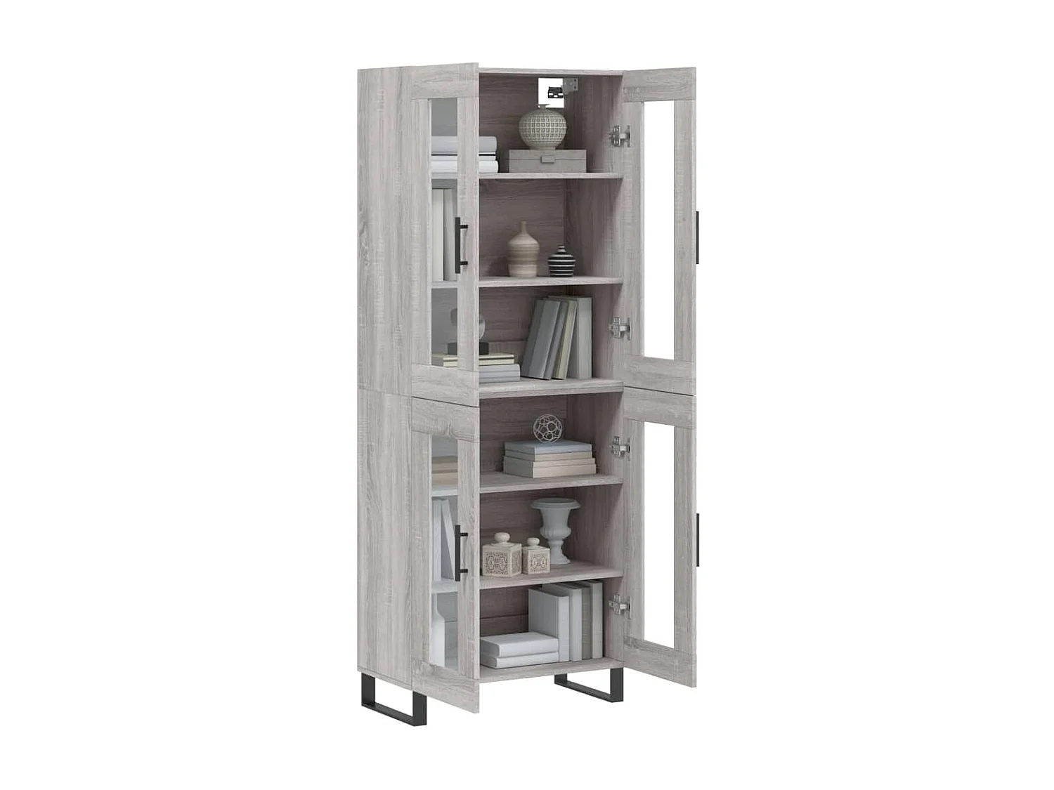 Sonoma hohes Sideboard grau 69,5x34x180 cm Holzwerkstoff