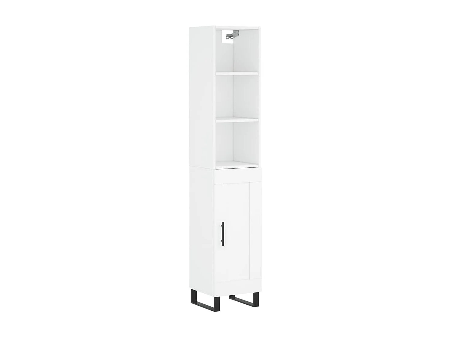 Buffet haut Blanc 34,5x34x180 cm Bois d'ingénierie