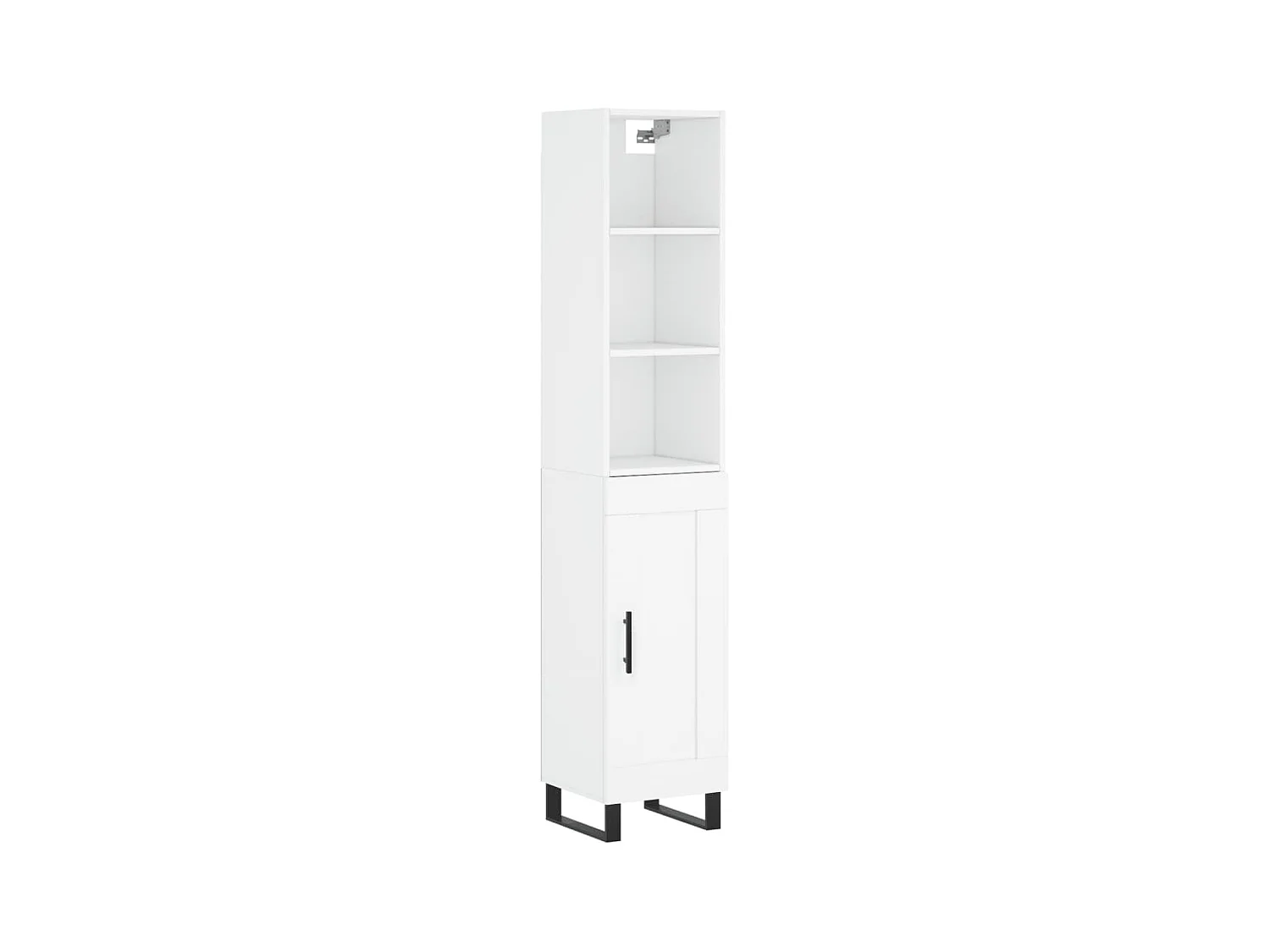 Buffet haut Blanc 34,5x34x180 cm Bois d'ingénierie
