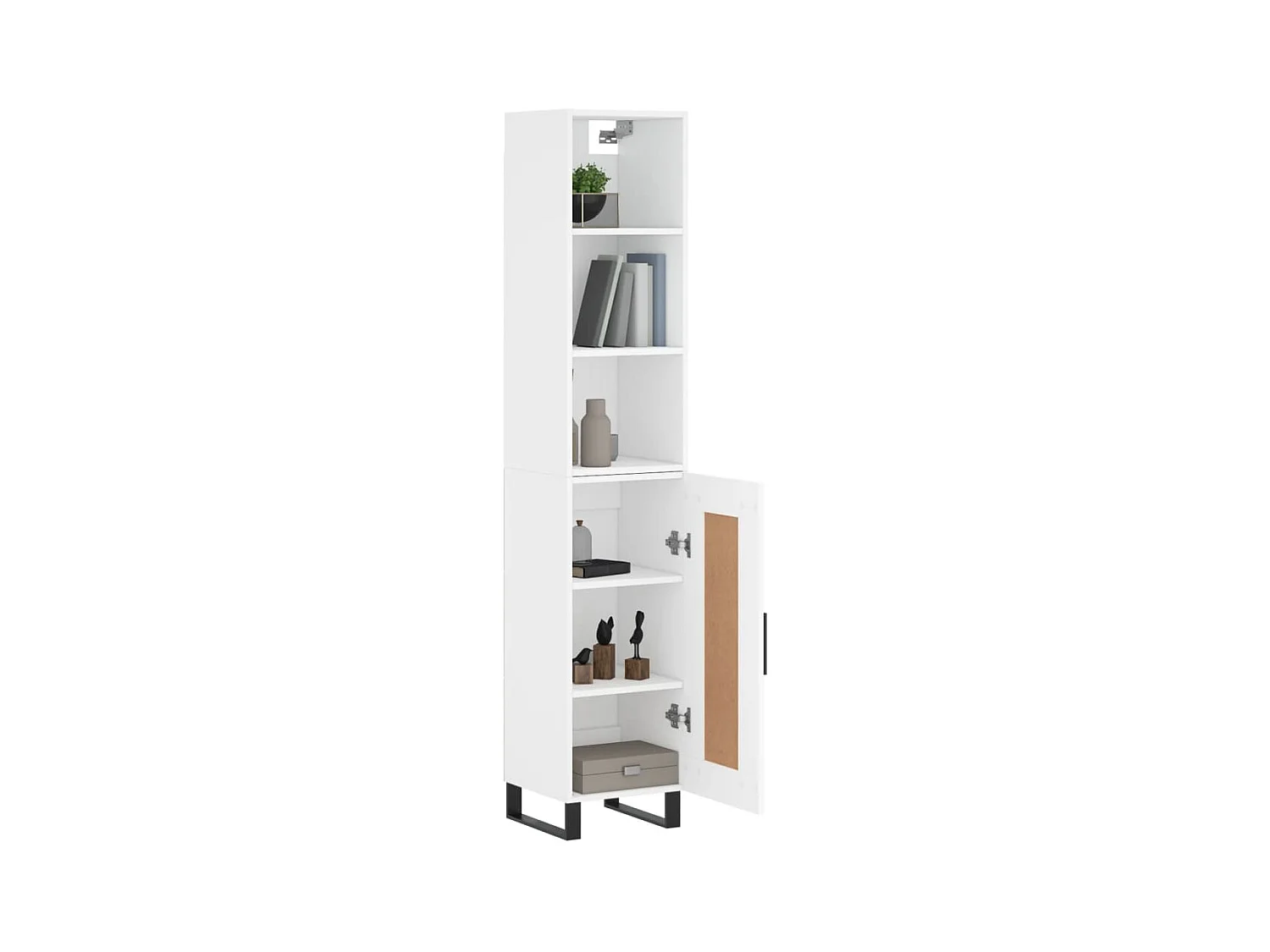 Buffet haut Blanc 34,5x34x180 cm Bois d'ingénierie