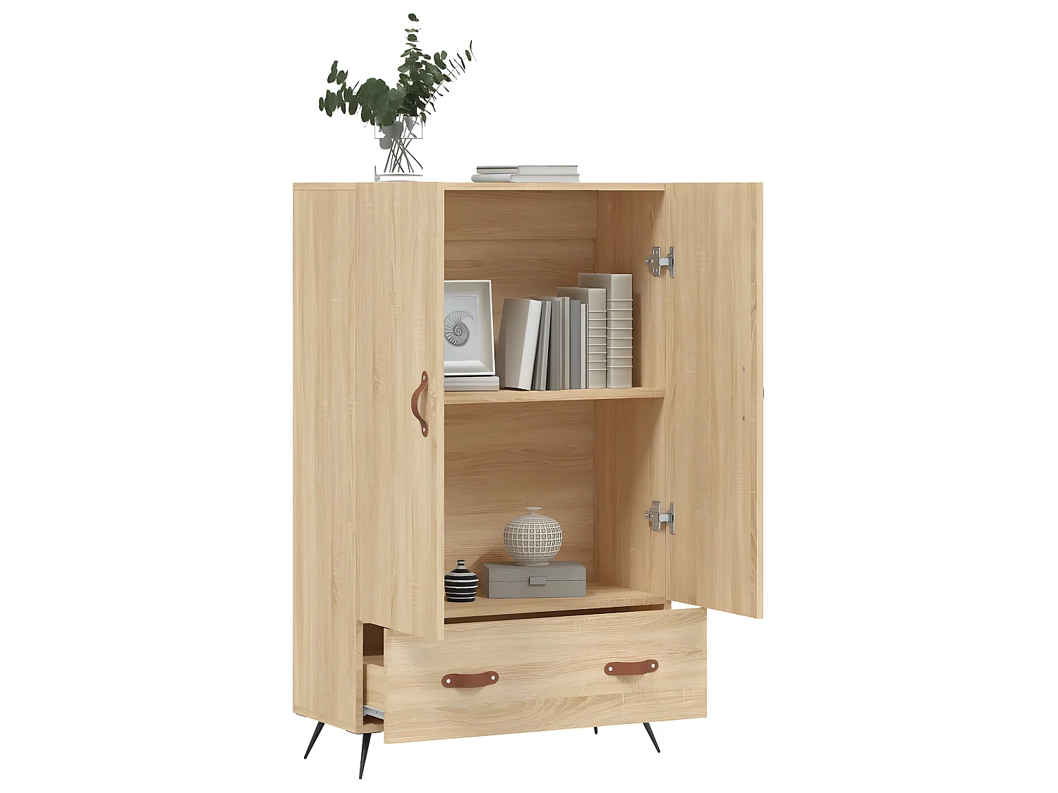 Credenza alta in rovere Sonoma 69,5x31x115 cm in multistrato