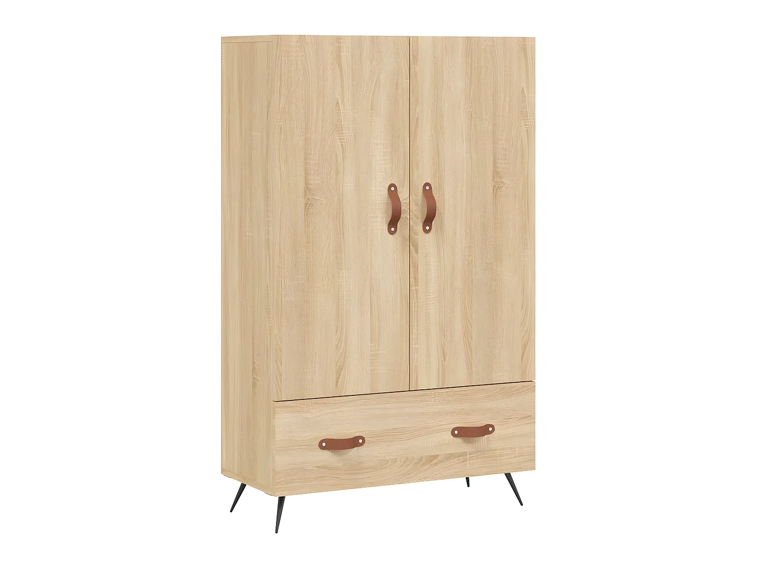 Hohes Sideboard aus Sonoma-Eiche, 69,5 x 31 x 115 cm, Holzwerkstoff