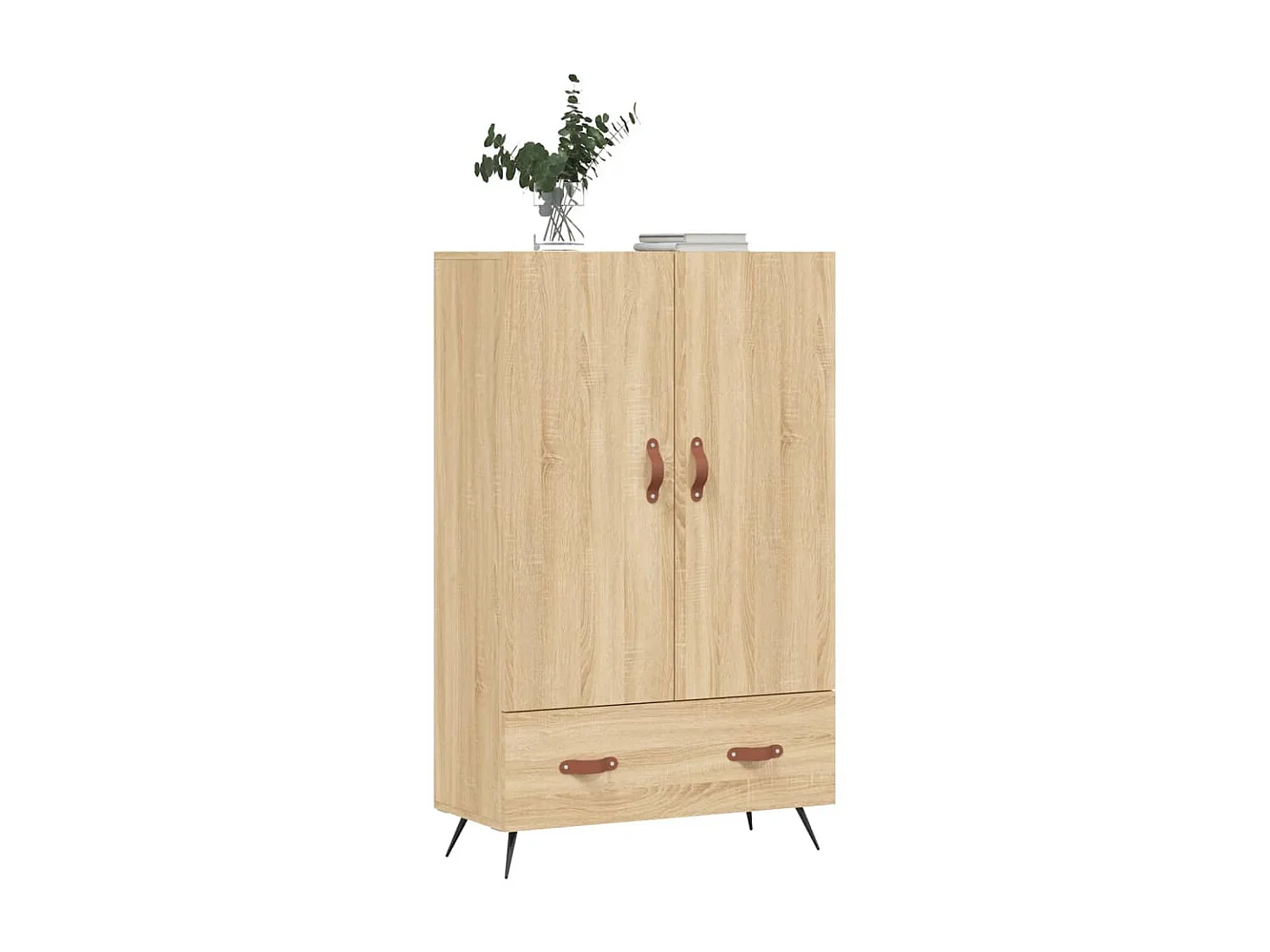 Aparador alto roble Sonoma 69,5x31x115 cm madera contrachapada