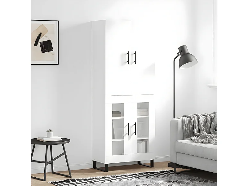 Hohes Sideboard Weiß 69,5 x 34 x 180 cm Holzwerkstoff