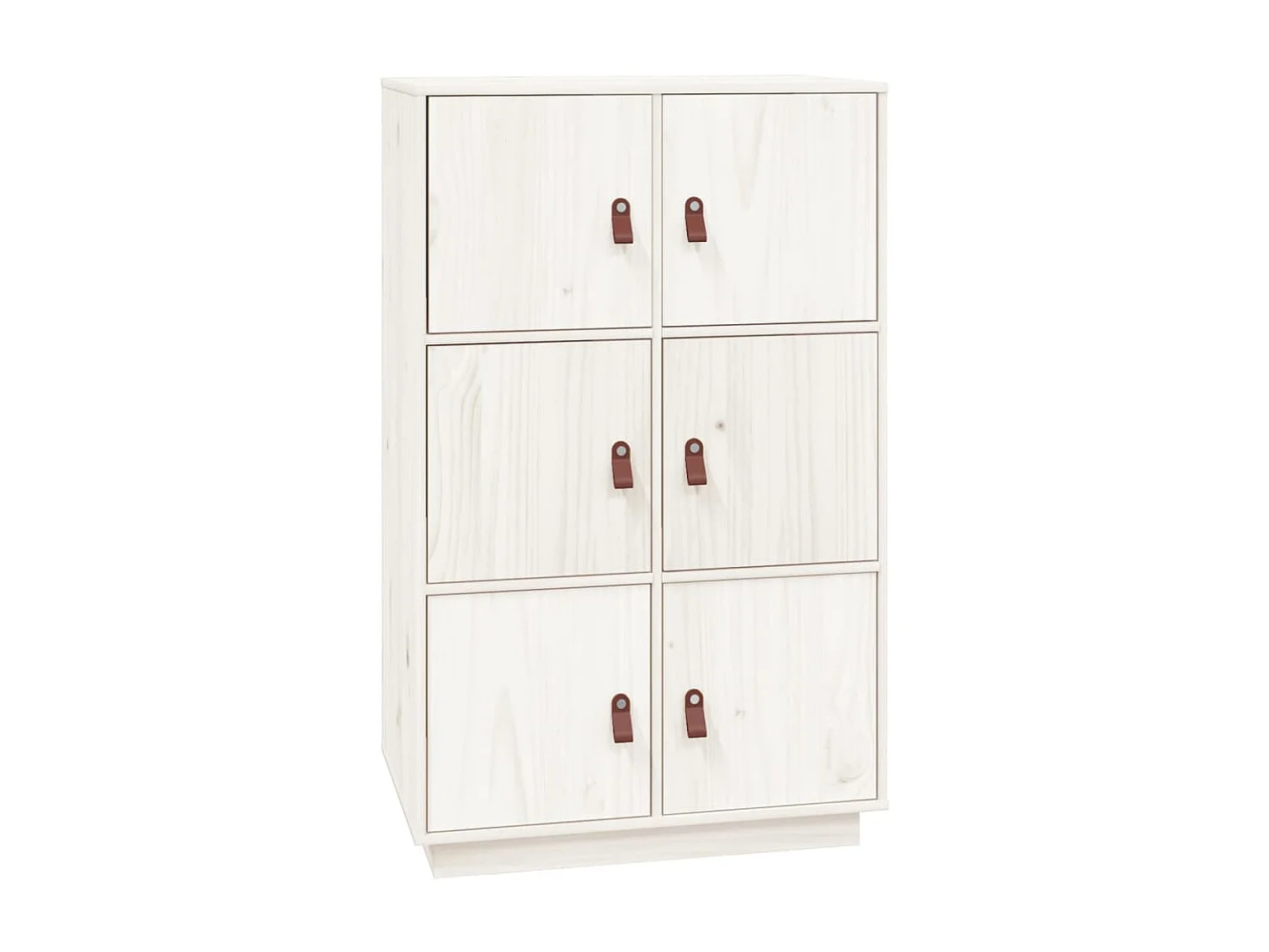 Credenza alta Bianca 67x40x108,5 cm Legno di pino massiccio