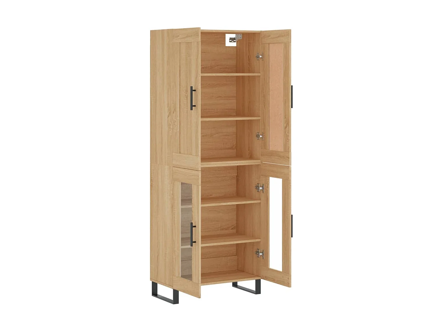 Aparador alto roble Sonoma 69,5x34x180 cm Madera contrachapada