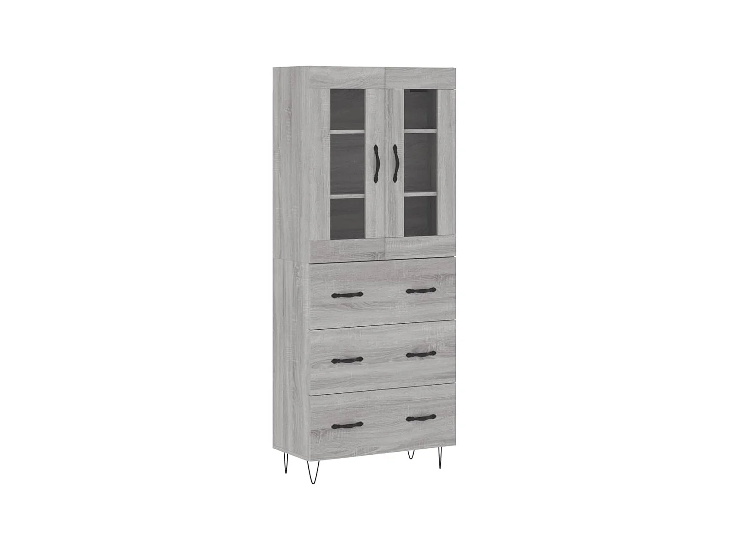 Sonoma hohes Sideboard grau 69,5x34x180 cm Holzwerkstoff