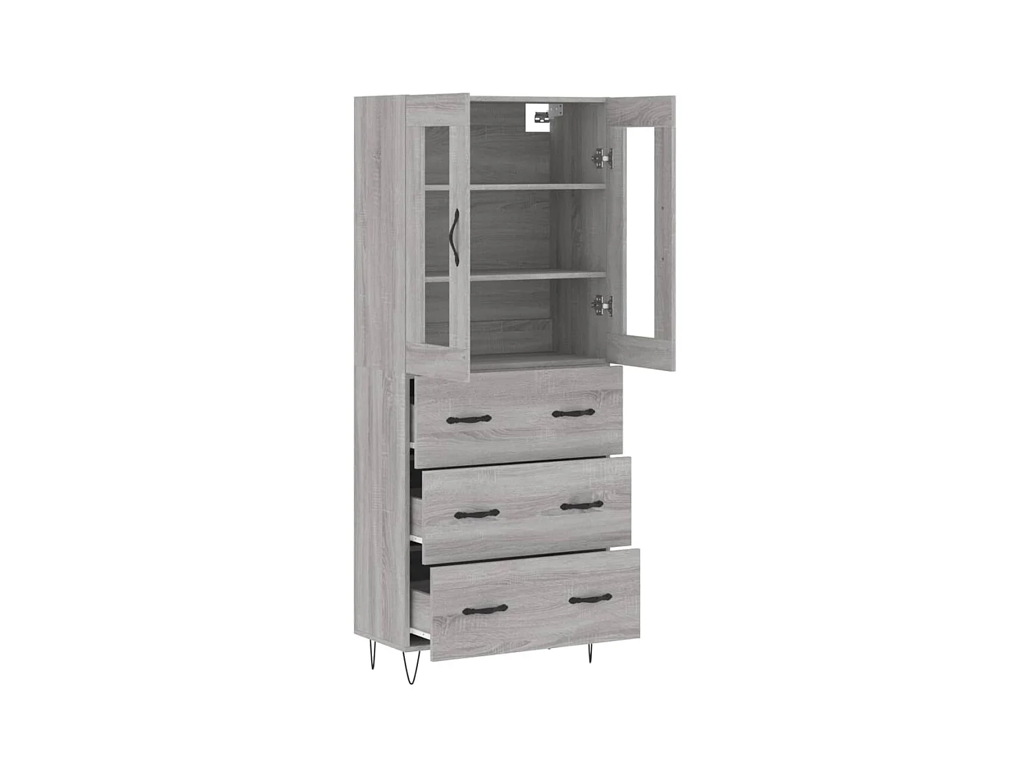 Sonoma hohes Sideboard grau 69,5x34x180 cm Holzwerkstoff