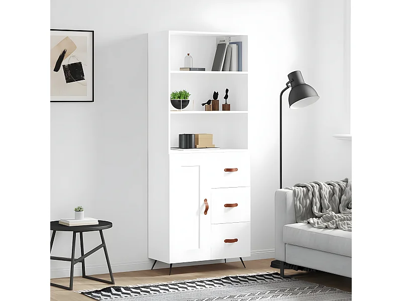 Hohes Sideboard Weiß 69,5 x 34 x 180 cm Holzwerkstoff