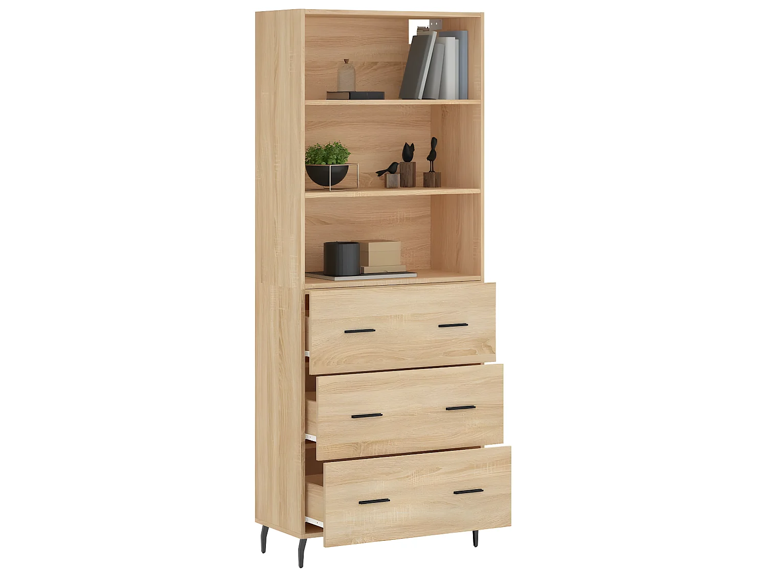 Credenza alta Rovere Sonoma 69,5x34x180 cm MDF