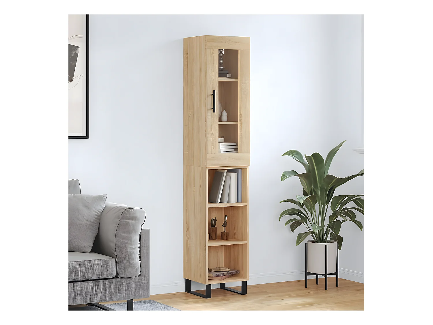 Credenza alta Rovere Sonoma 34,5x34x180 cm MDF