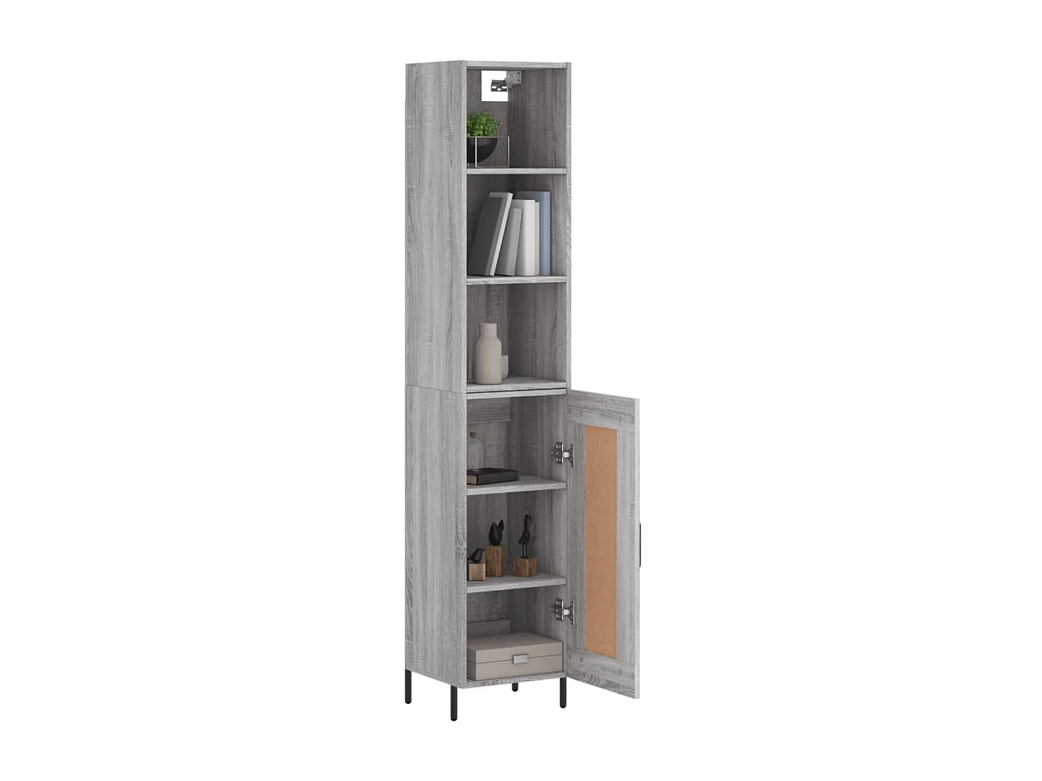 Buffet haut Sonoma gris 34,5x34x180 cm Bois d'ingénierie