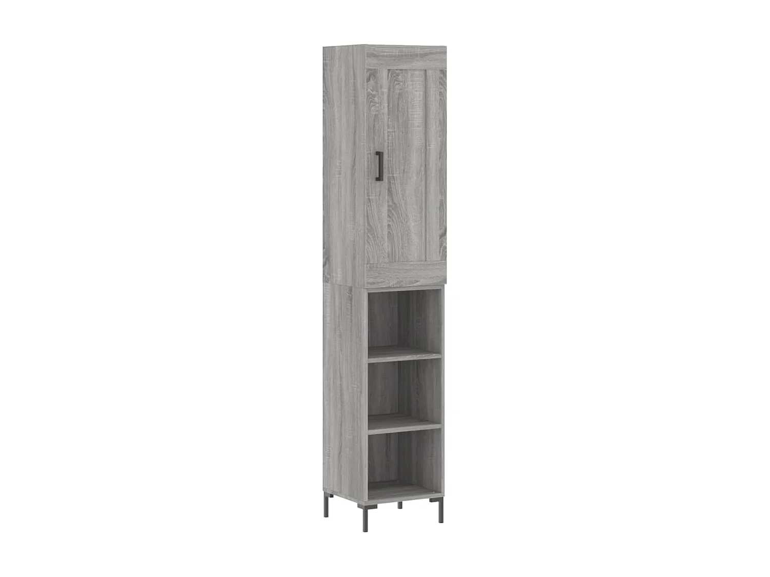 Aparador alto Sonoma gris 34,5x34x180 cm madera contrachapada