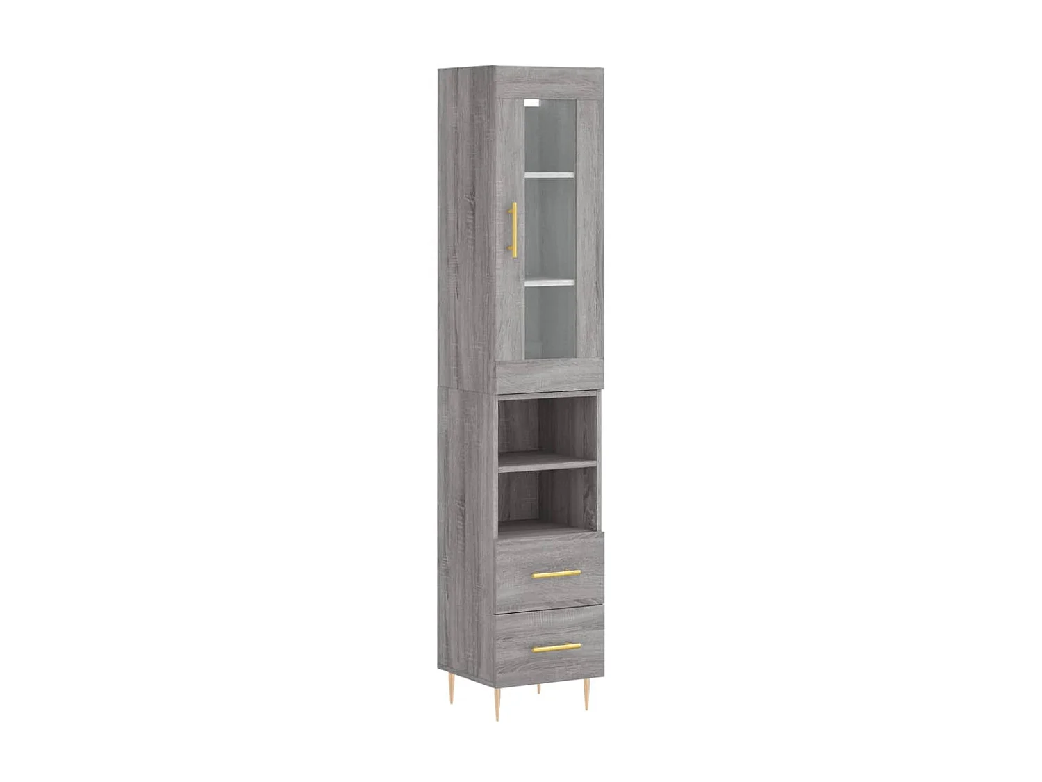Buffet haut Sonoma gris 34,5x34x180 cm Bois d'ingénierie