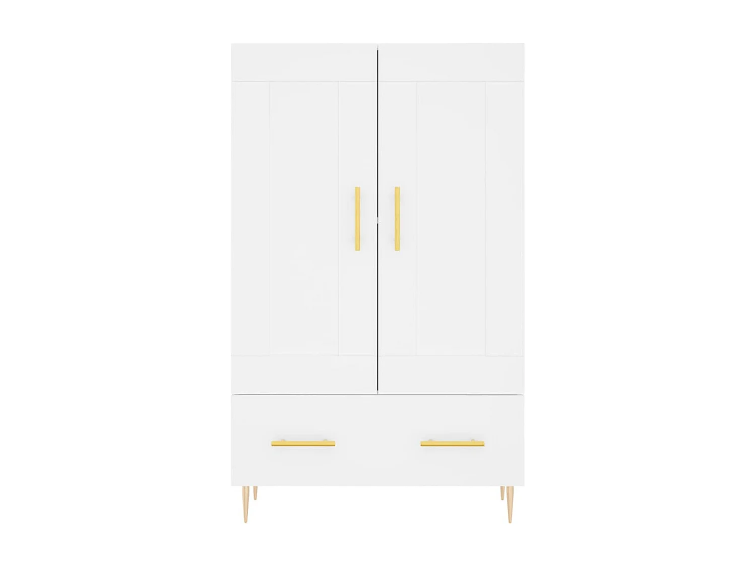 Credenza alta bianca 69,5x31x115 cm in derivati del legno