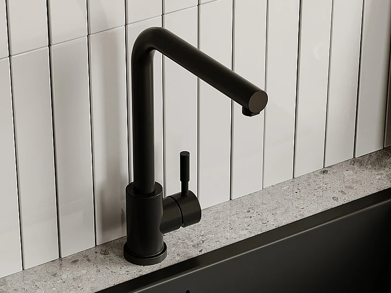 Robinet de cuisine en acier inoxydable - Noir mat - ROFILA