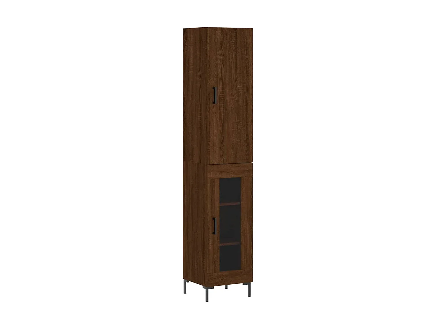 Buffet haut Chêne marron 34,5x34x180 cm Bois d'ingénierie