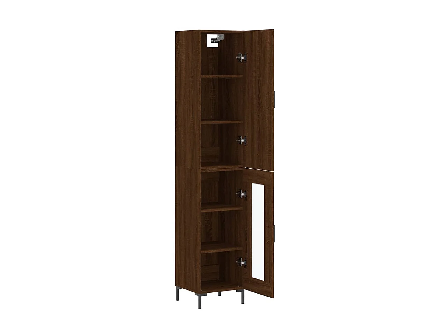Buffet haut Chêne marron 34,5x34x180 cm Bois d'ingénierie