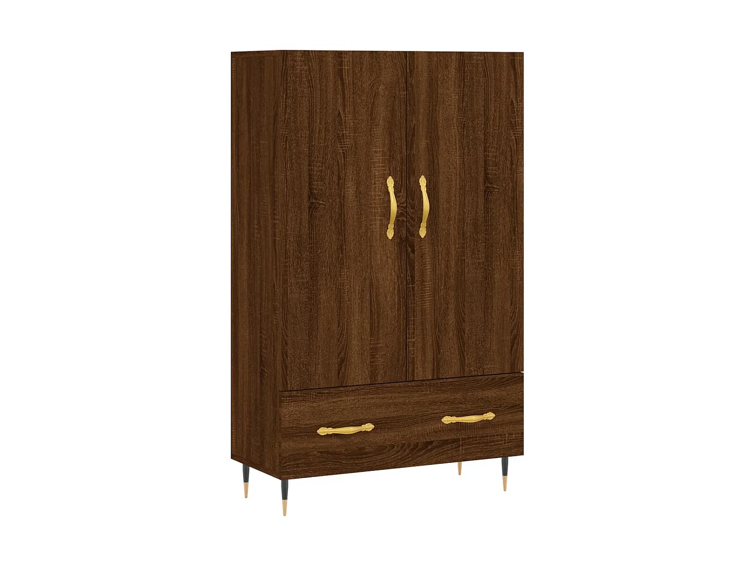 Buffet haut chêne marron 69,5x31x115 cm bois d'ingénierie