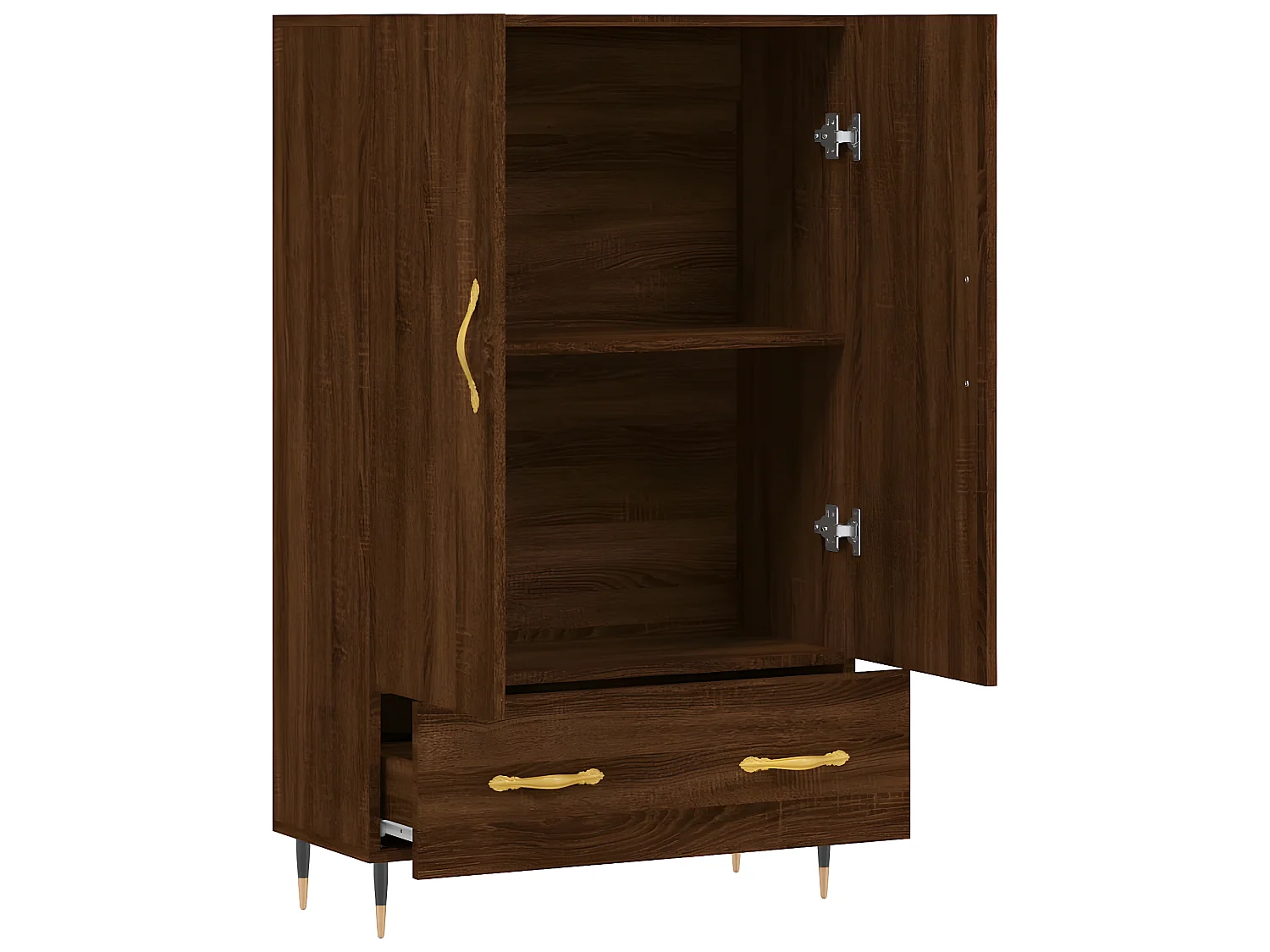 Buffet haut chêne marron 69,5x31x115 cm bois d'ingénierie