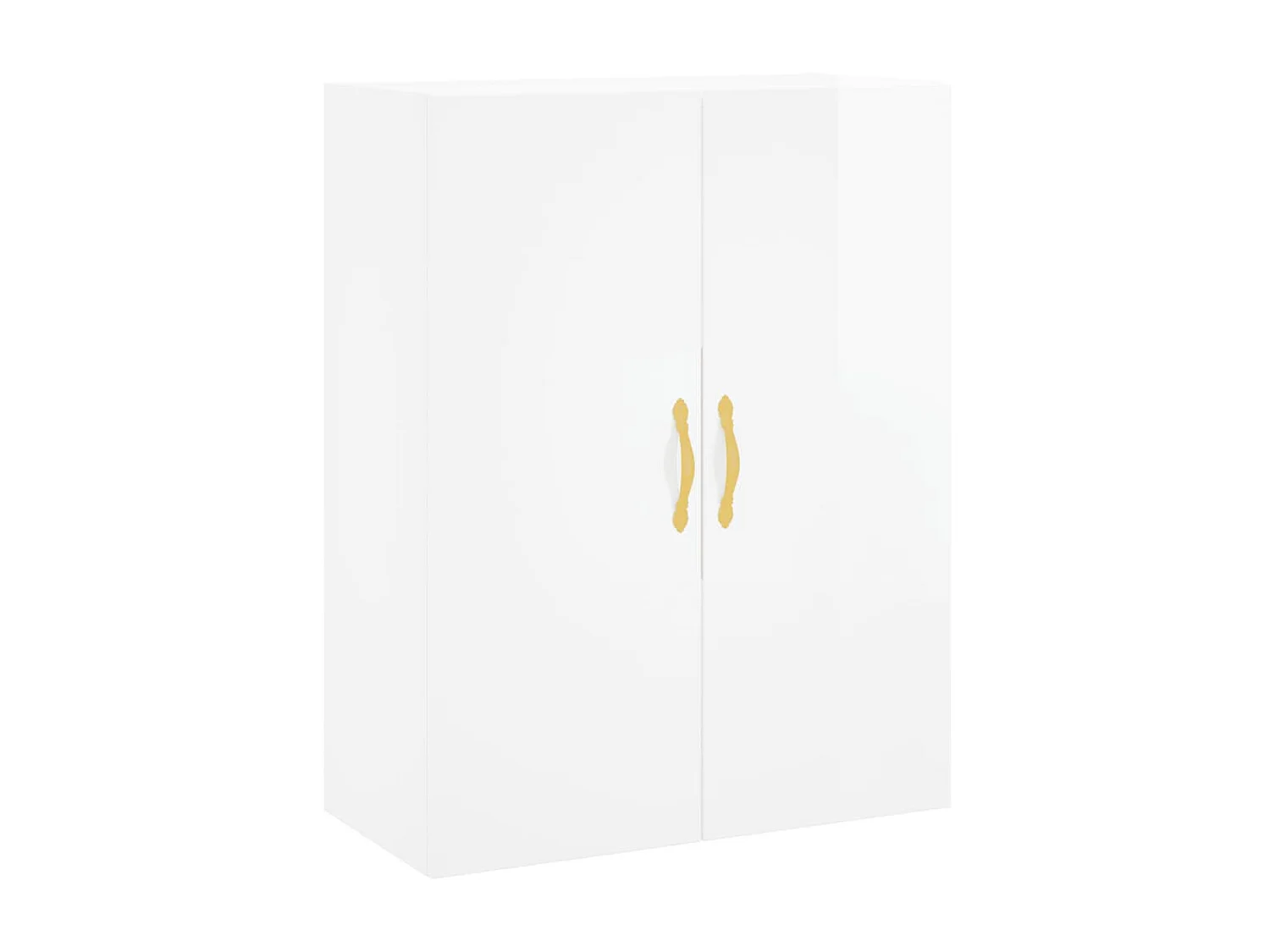 Buffet haut Blanc brillant 69,5x34x180 cm Bois d'ingénierie