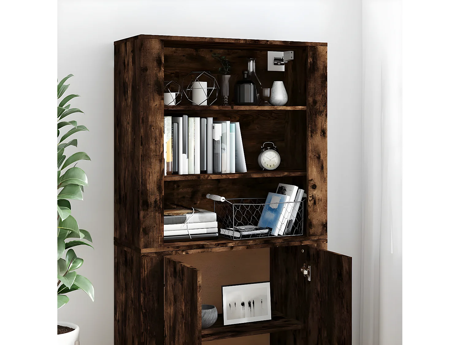 Buffet haut Chêne fumé Bois d'ingénierie