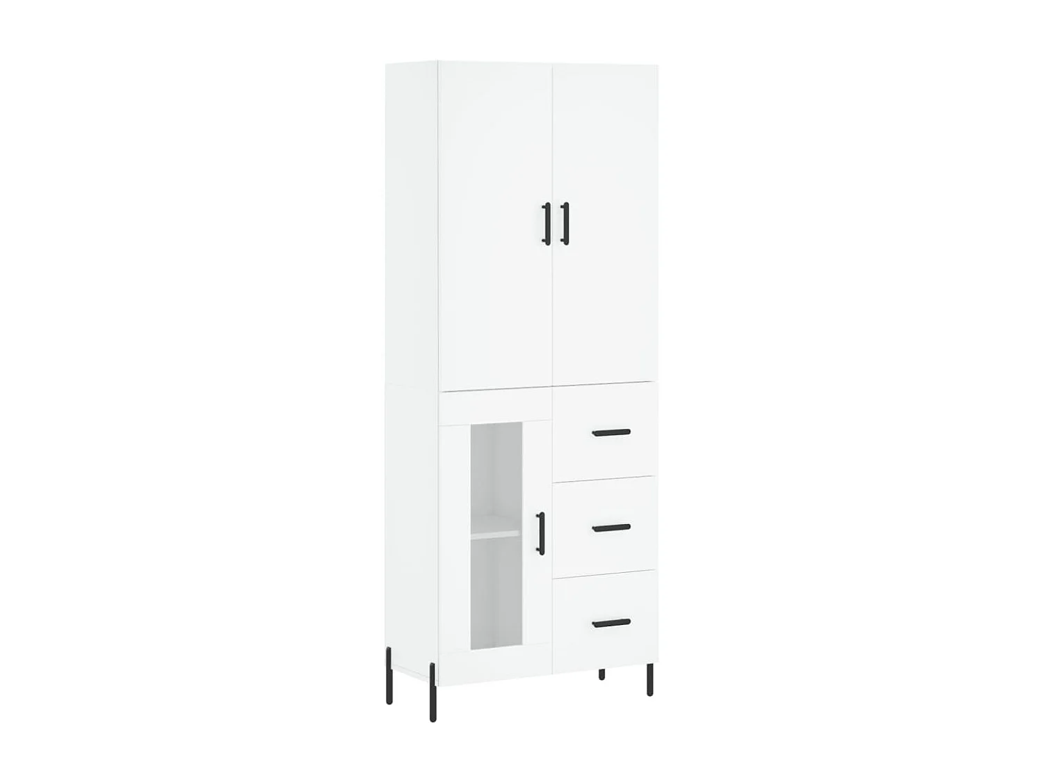 Aparador alto Blanco 69,5x34x180 cm Madera contrachapada