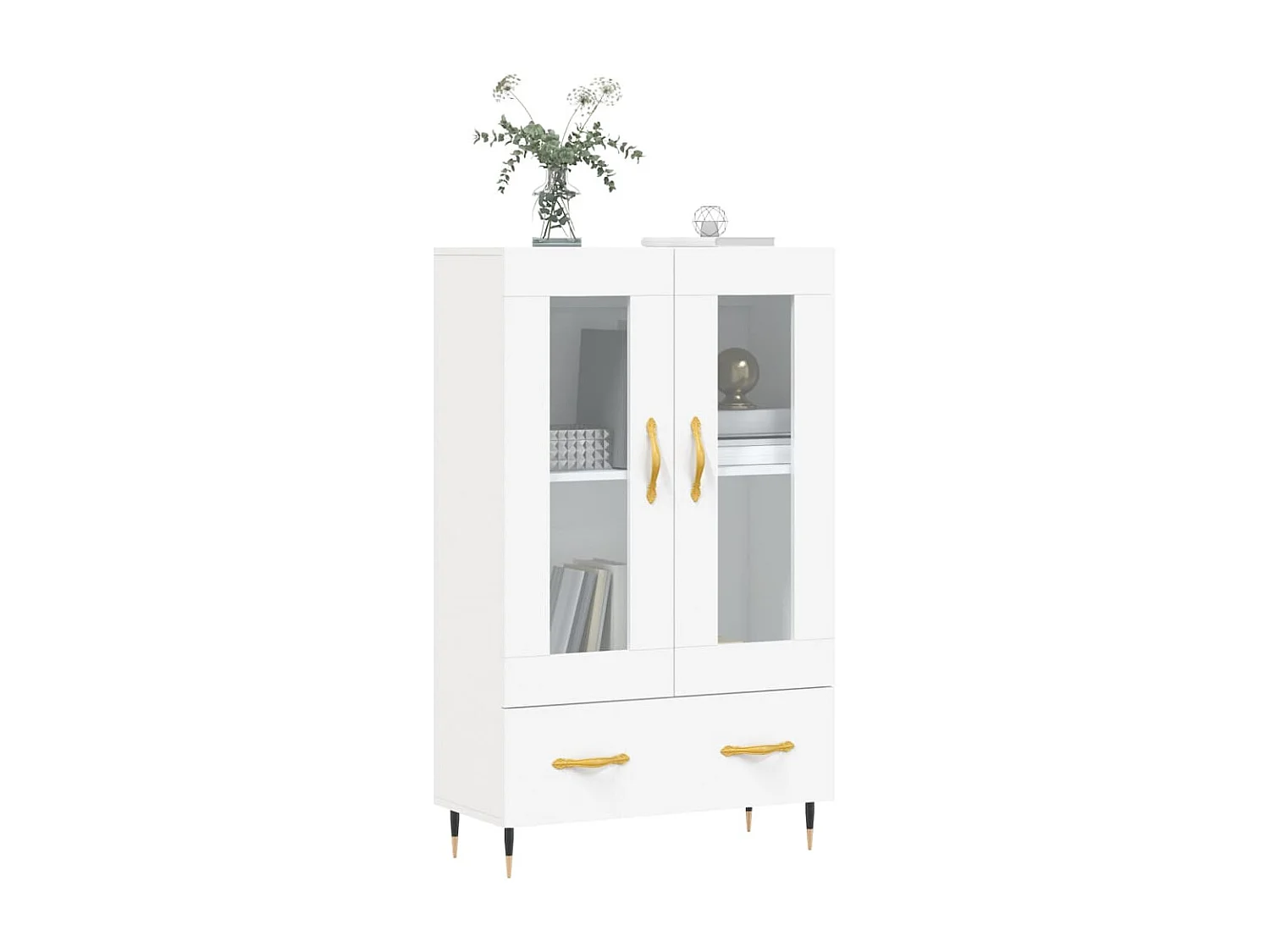 Buffet haut blanc 69,5x31x115 cm bois d'ingénierie
