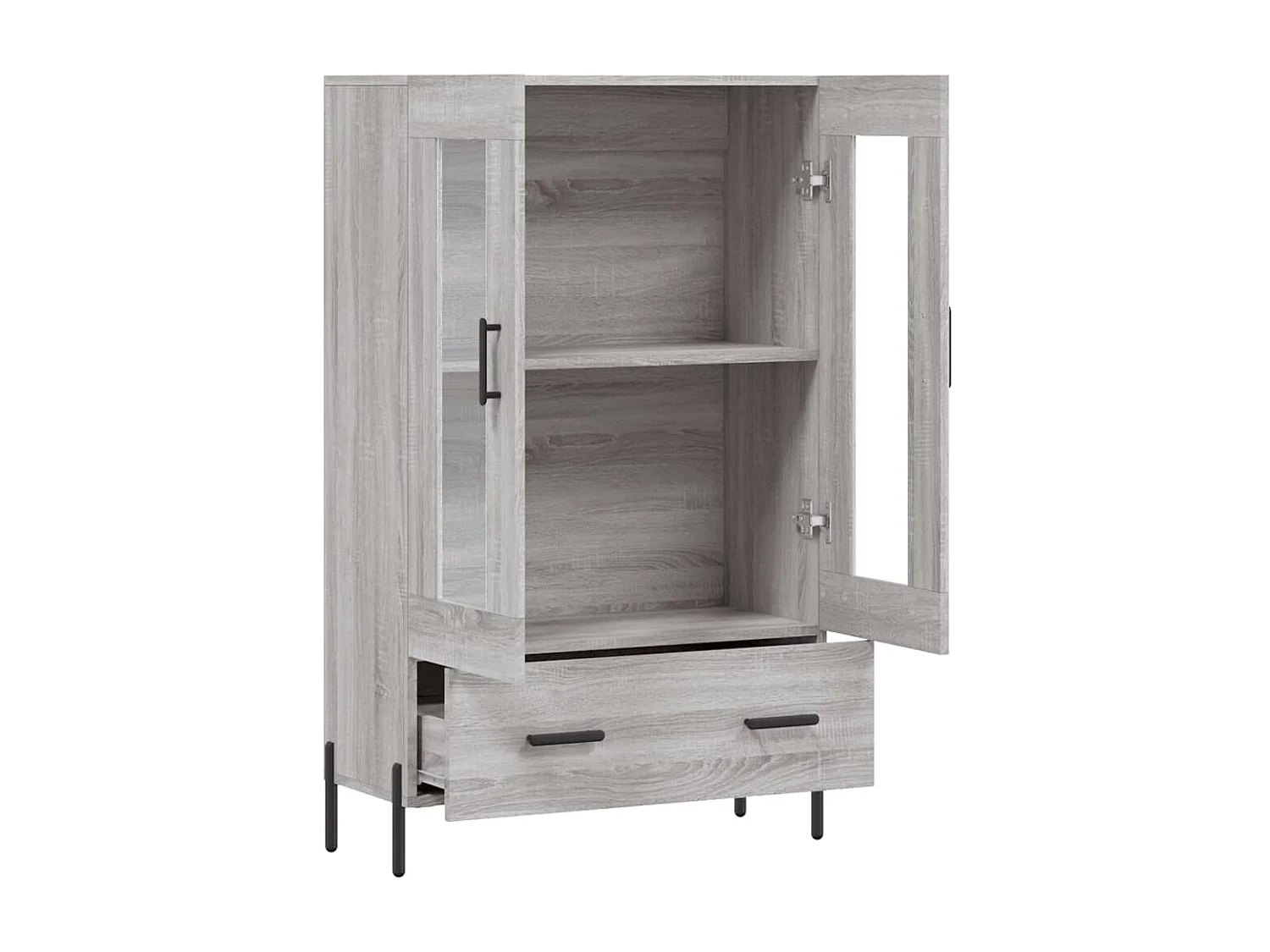 Buffet haut sonoma gris 69,5x31x115 cm bois d'ingénierie