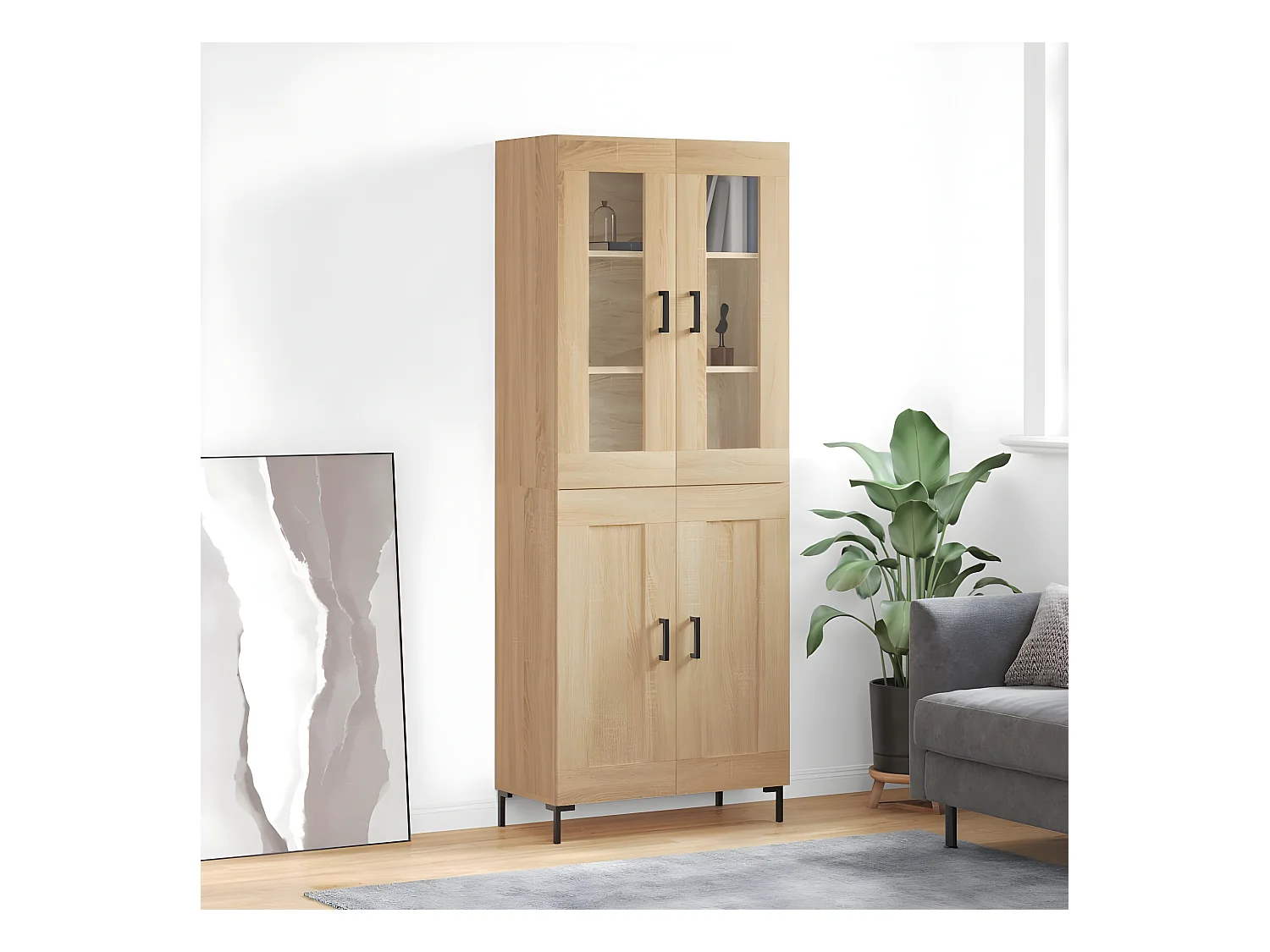Credenza alta Rovere Sonoma 69,5x34x180 cm MDF