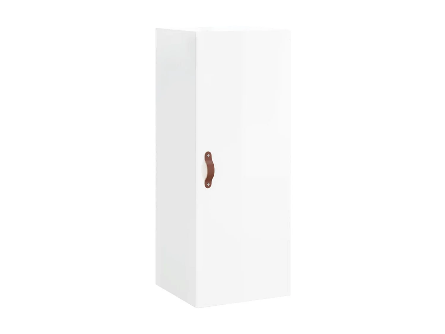 Buffet haut Blanc brillant 34,5x34x180 cm Bois d'ingénierie