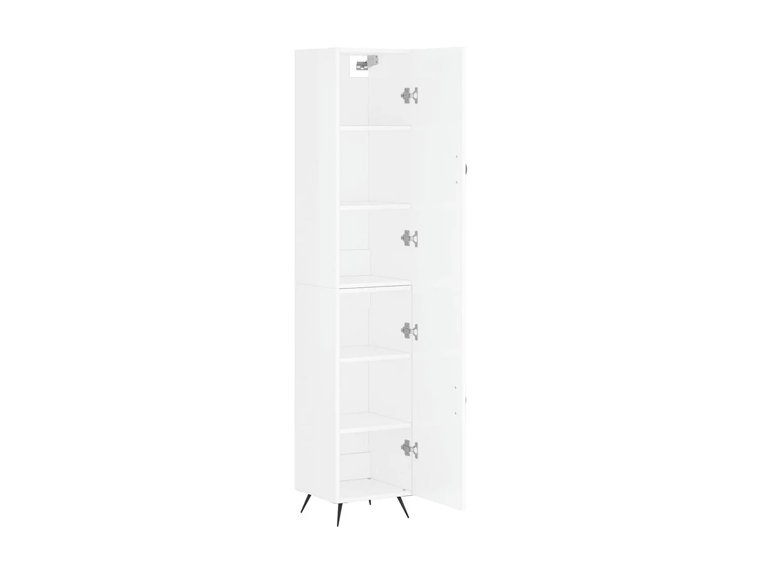 Buffet haut Blanc brillant 34,5x34x180 cm Bois d'ingénierie