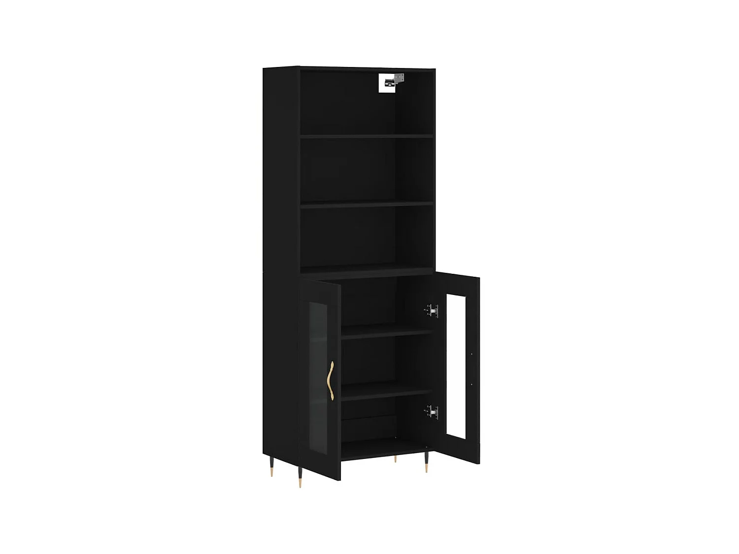 Buffet haut Noir 69,5x34x180 cm Bois d'ingénierie