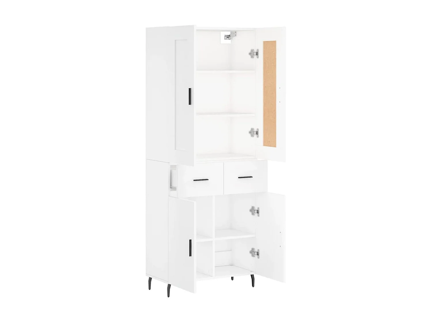 Aparador alto Blanco 69,5x34x180 cm Madera contrachapada