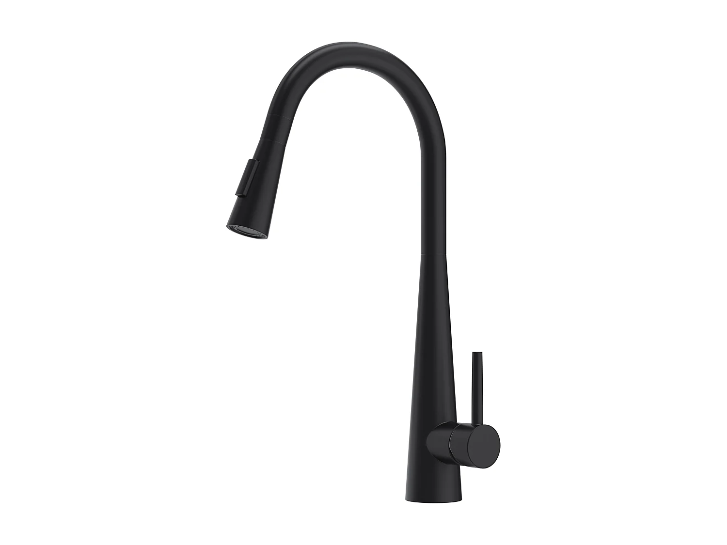 Robinet de cuisine avec douchette extractible en acier inoxydable - Noir mat - RONA