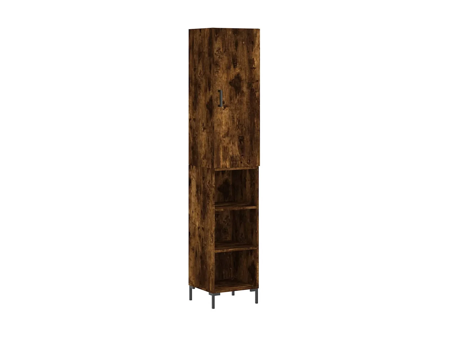 Buffet haut Chêne fumé 34,5x34x180 cm Bois d'ingénierie