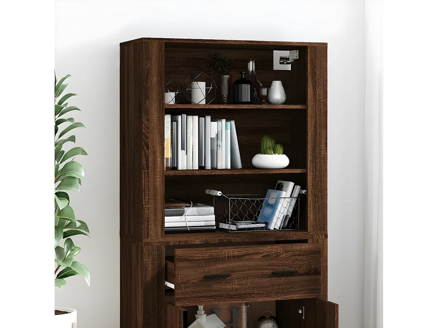 Buffet haut Chêne marron Bois d'ingénierie