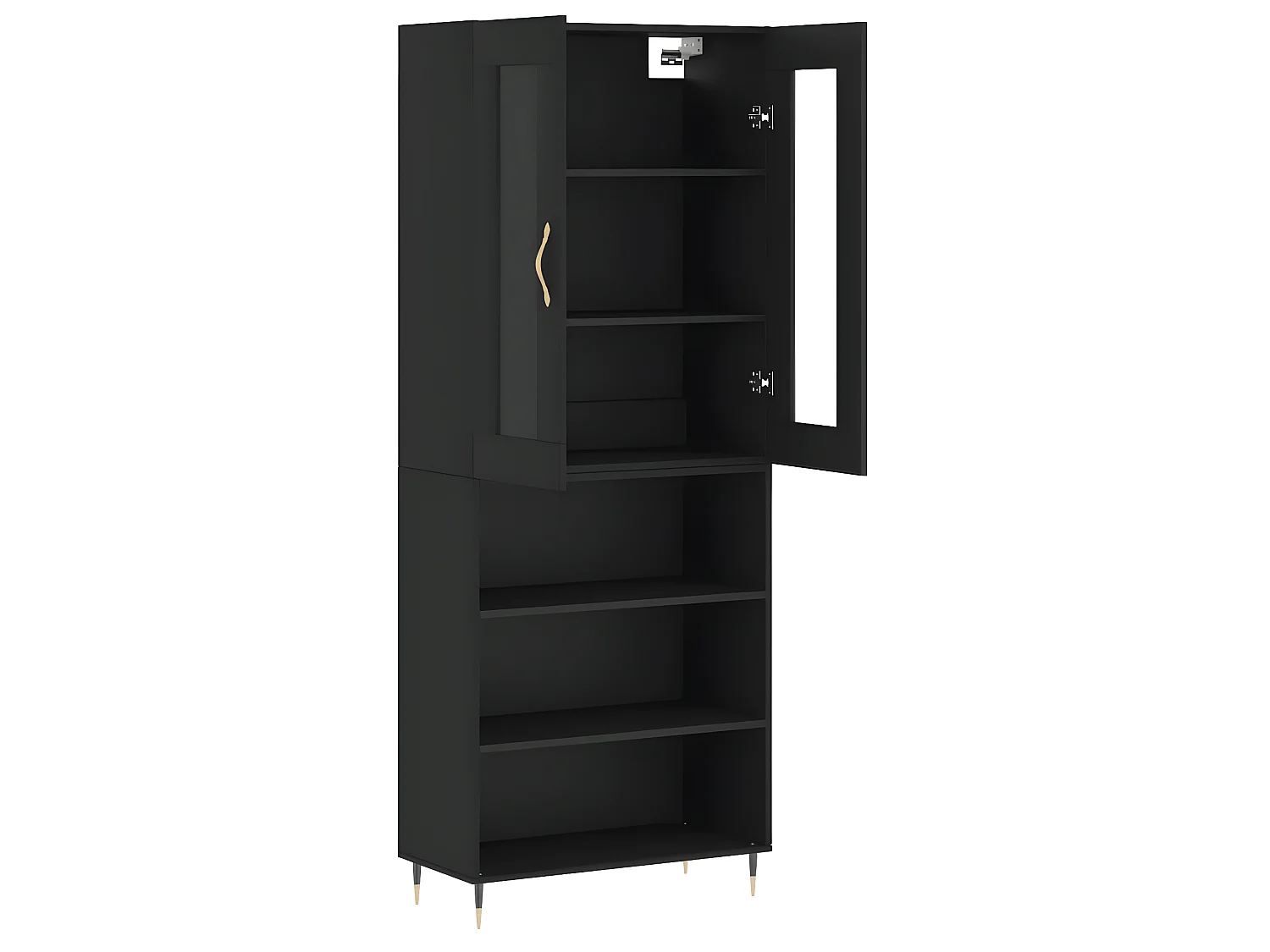 Buffet haut Noir 69,5x34x180 cm Bois d'ingénierie