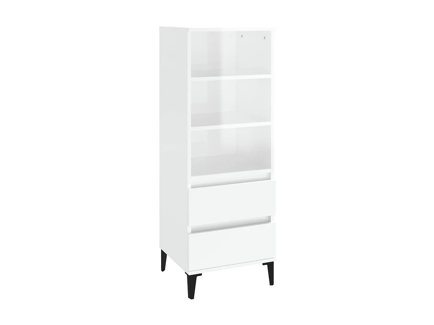 Aparador alto branco brilhante 40x36x110 cm Madeira trabalhada