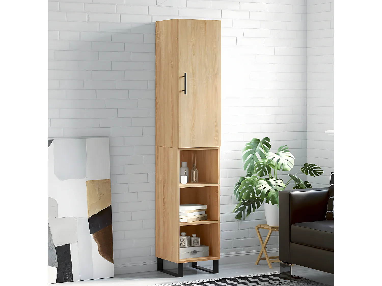 Credenza alta Rovere Sonoma 34,5x34x180 cm MDF