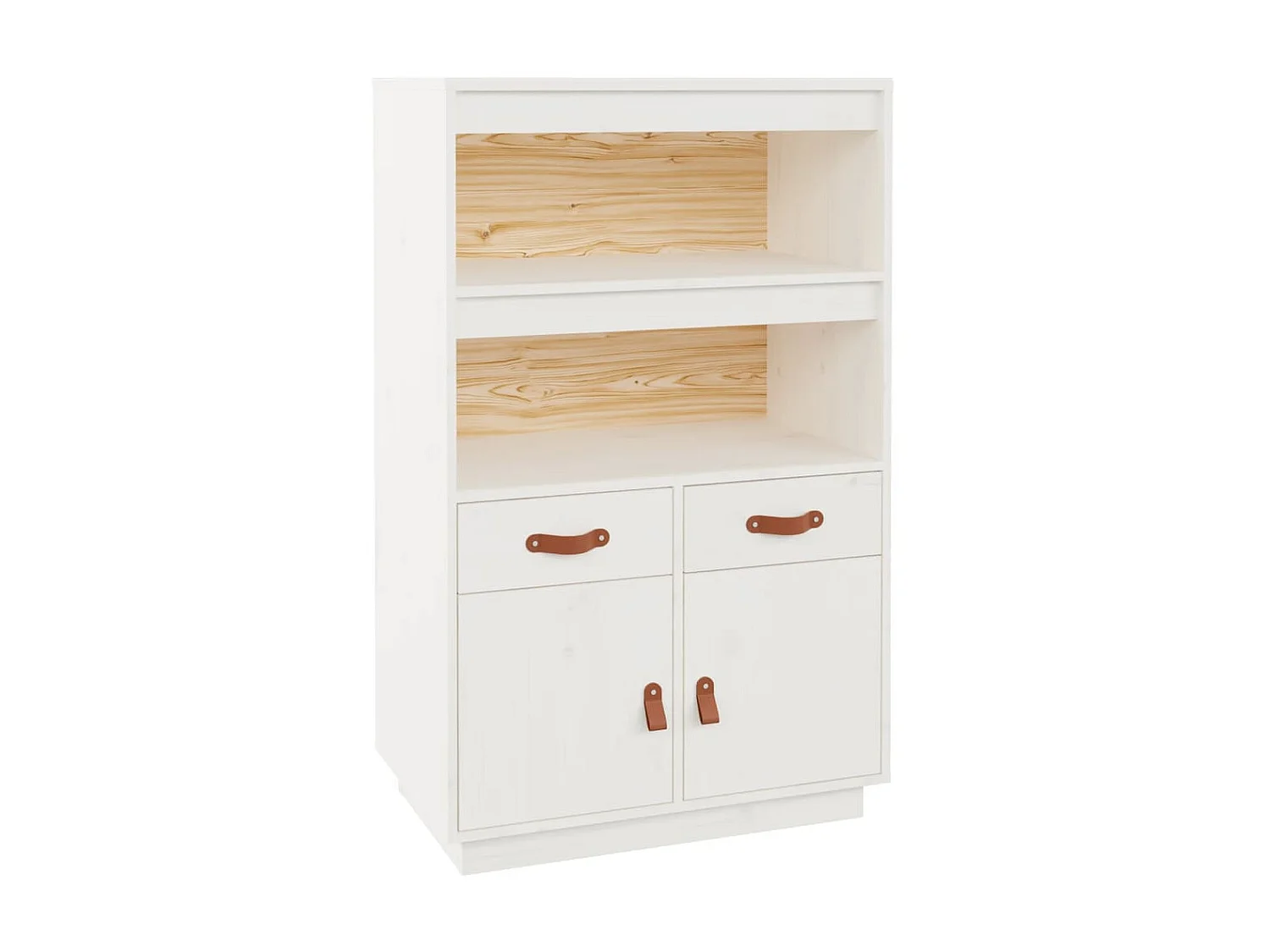 Buffet haut Blanc 67x40x108,5 cm Bois massif de pin