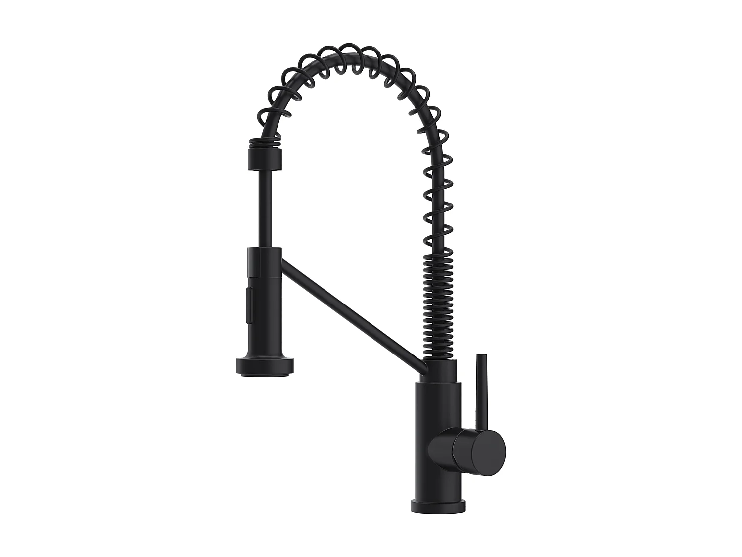 Robinet de cuisine avec douchette extractible en acier inoxydable - Noir mat - ROFLEX