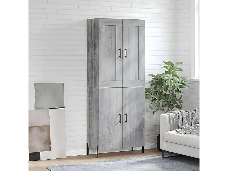Buffet haut Sonoma gris 69,5x34x180 cm Bois d'ingénierie