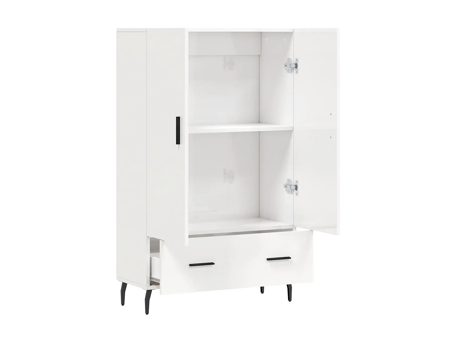 Hochglänzendes weißes Sideboard aus Holzwerkstoff, 69,5 x 31 x 115 cm