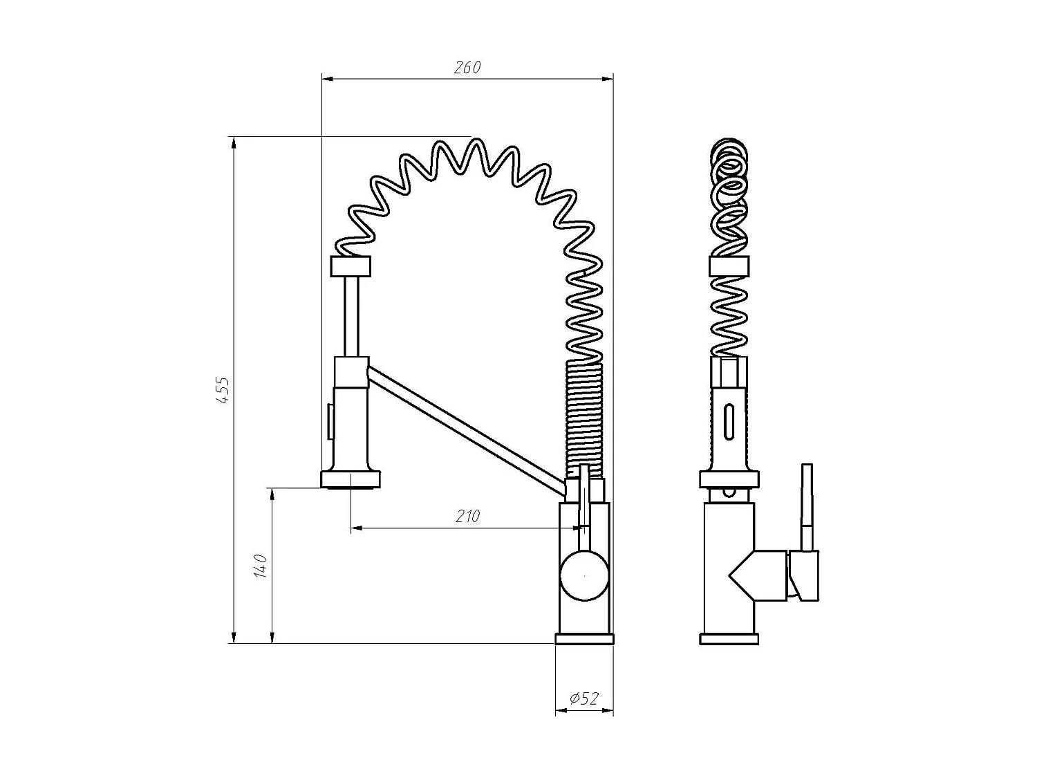 Robinet de cuisine avec douchette extractible en acier inoxydable - Chromé - ROFLEX