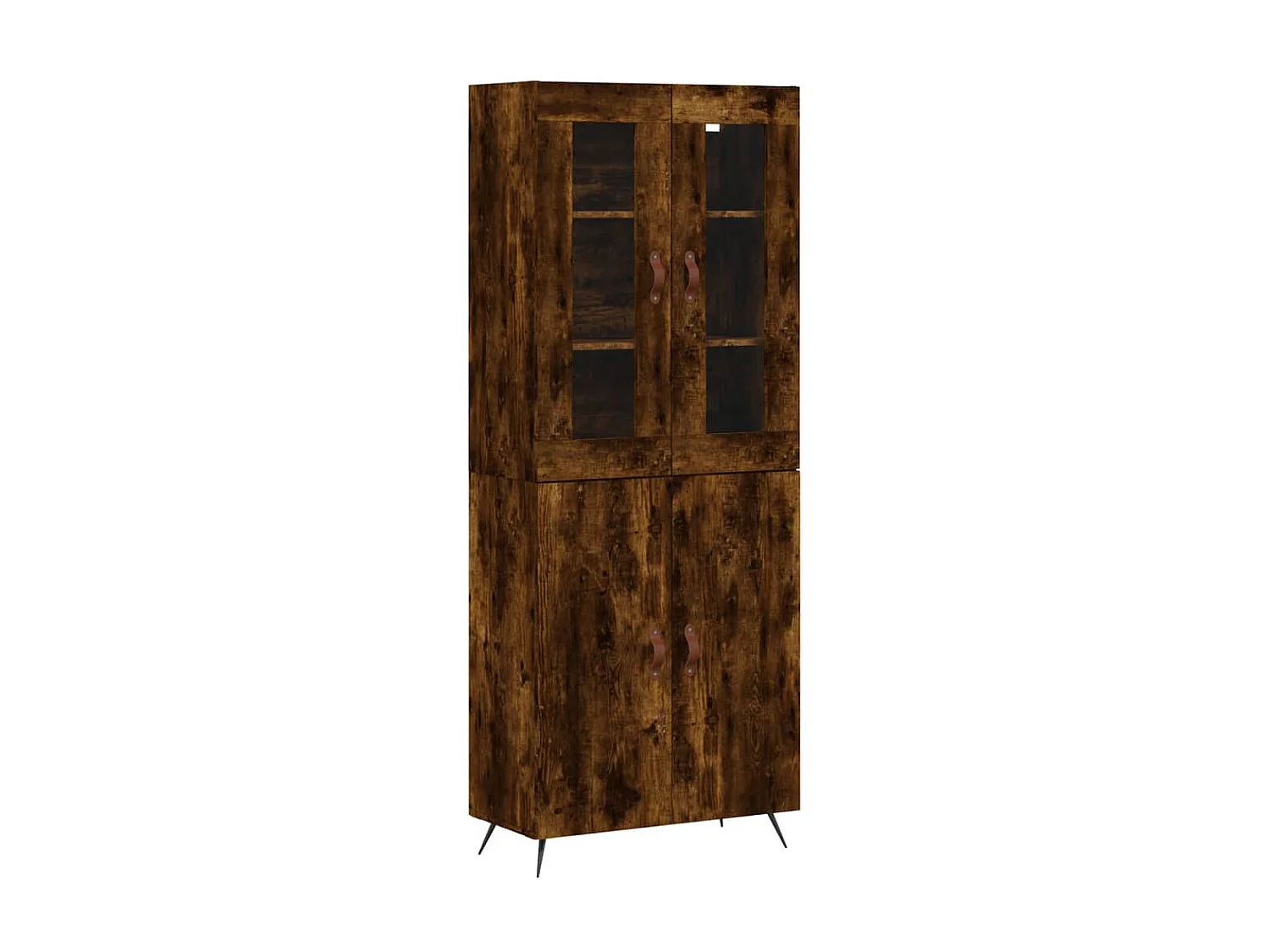 Buffet haut Chêne fumé 69,5x34x180 cm Bois d'ingénierie