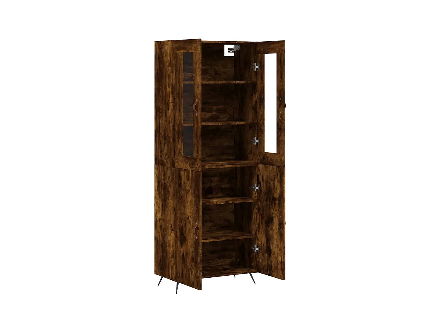 Buffet haut Chêne fumé 69,5x34x180 cm Bois d'ingénierie
