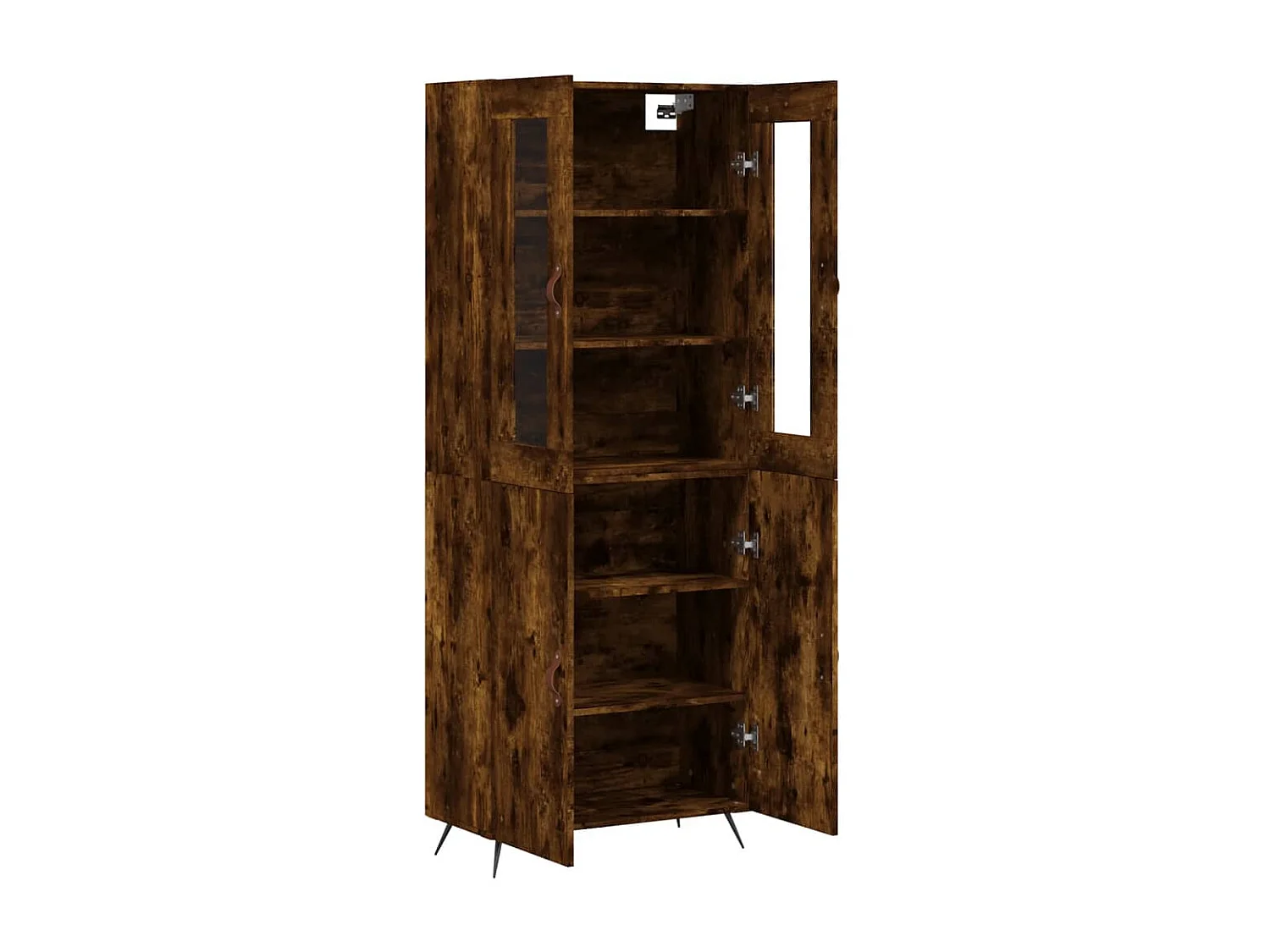 Buffet haut Chêne fumé 69,5x34x180 cm Bois d'ingénierie