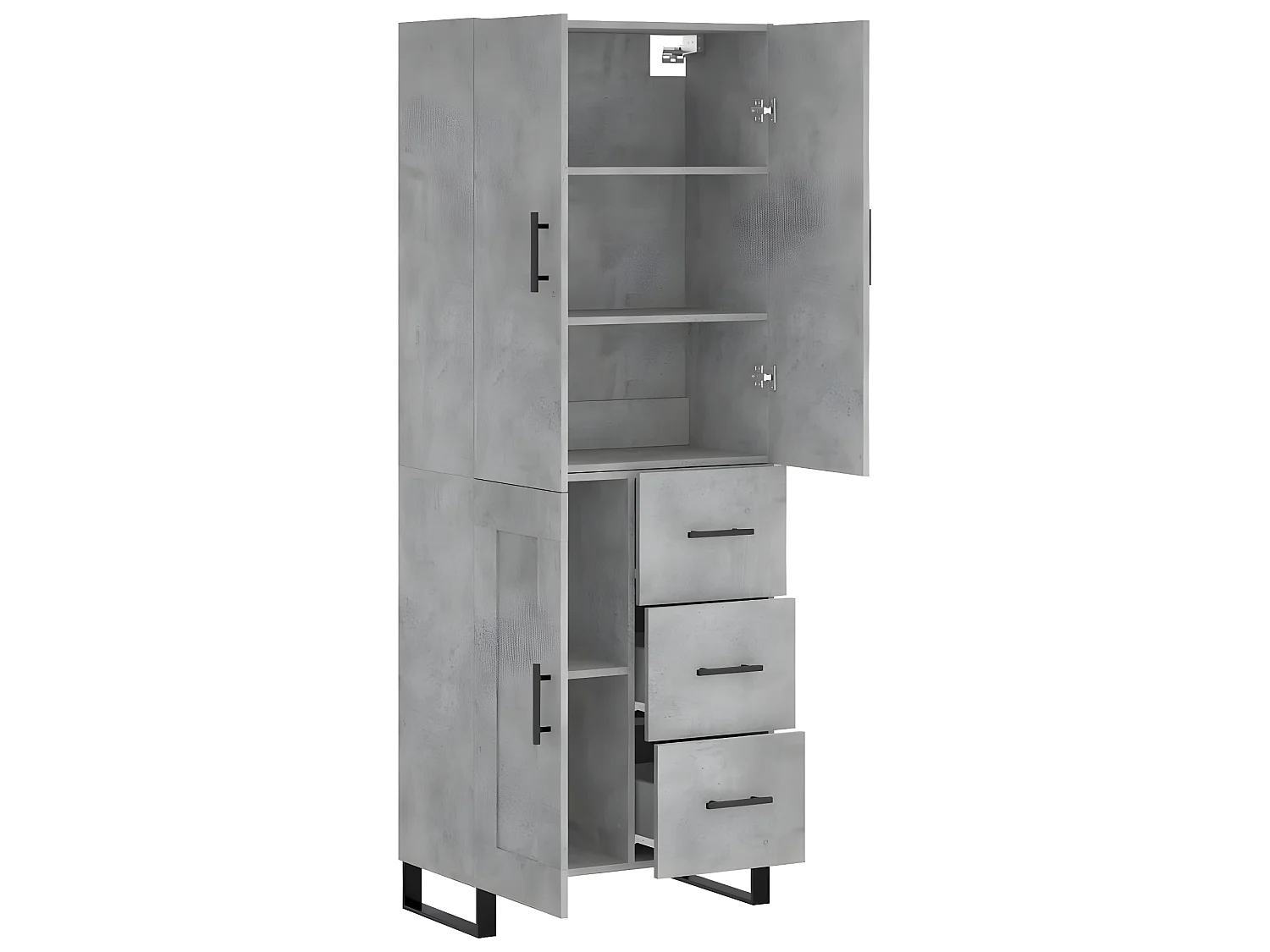 Credenza alta Grigio cemento 69,5x34x180 cm MDF